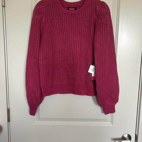 Rock & Roll Cowgirl Sweaters - Pink rock and roll denim knit sweater